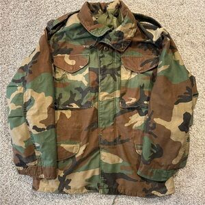 US Military M65 Field Jacket Mens Small Regular Woodland Camo Cold Weather Coat